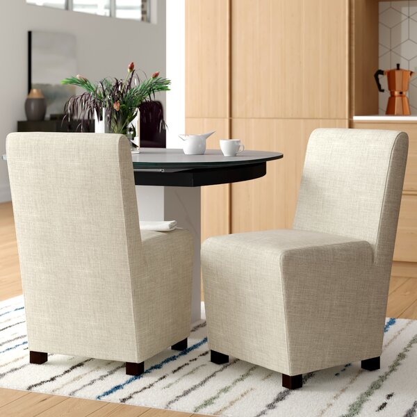 Eudocia Upholstered Side Chair In Olive Beige (Set Of 2) By Mercury Row
