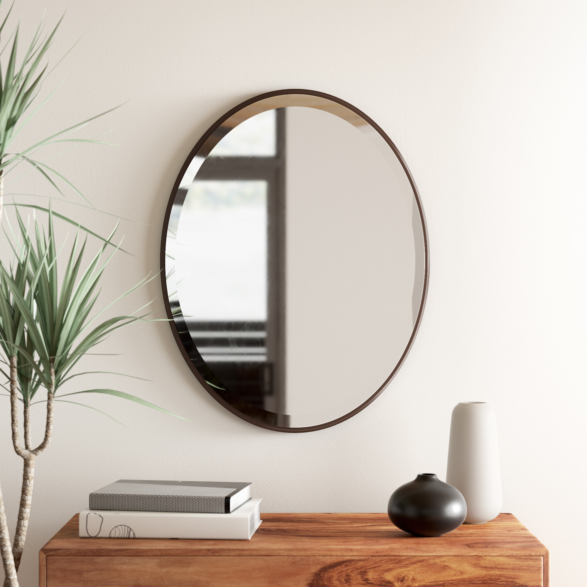 Oval Mirror Hardwood Artisans Handcrafted Bathroom Furniture