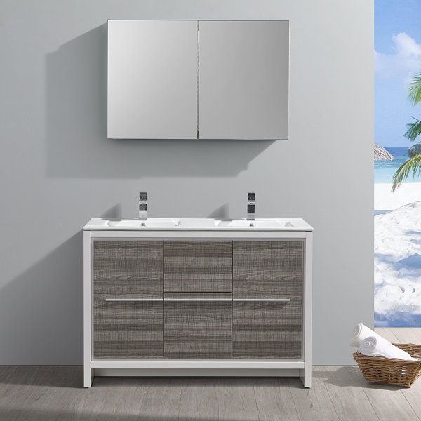 Trieste Allier Rio 47 Double Bathroom Vanity Set with Mirror by Fresca