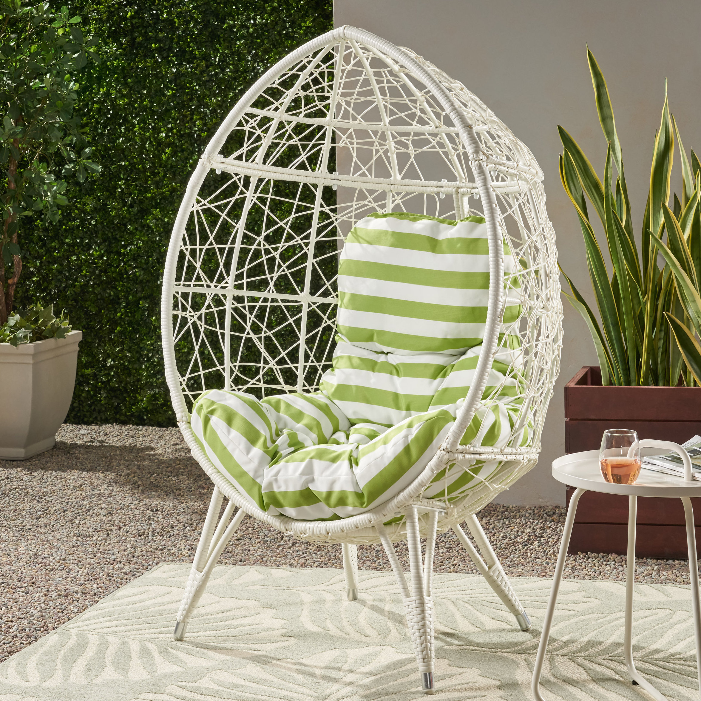 Bloomsbury Market Burnam Wicker Teardrop Swing Chair Reviews Wayfair