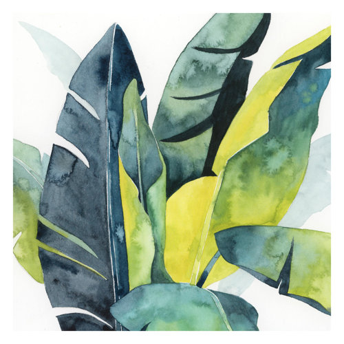 Tropical Foliage - Banana 2.4m x 2.4m Textured Matte Peel & Stick Wall Mural East Urban Home