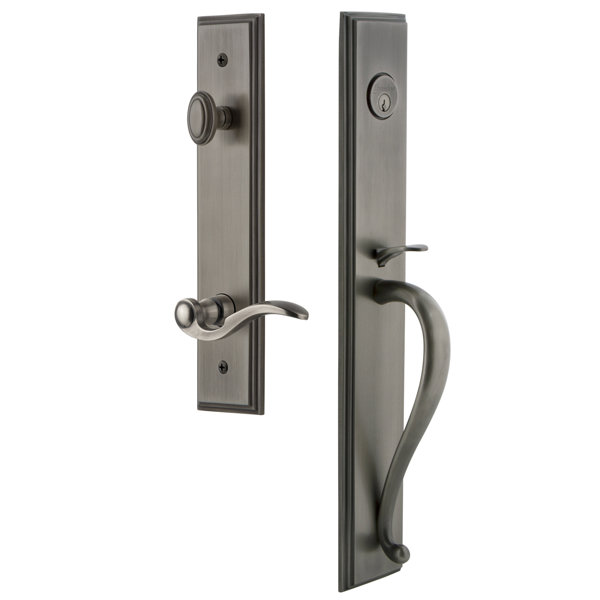 Carré S Grip Single Cylinder Handleset with Bellagio Interior Lever by Grandeur