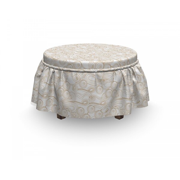 Geometrical Swirling Lines Ottoman Slipcover (Set Of 2) By East Urban Home