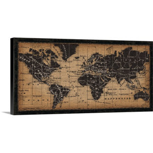 Old World Map Graphic Art on Wrapped Canvas