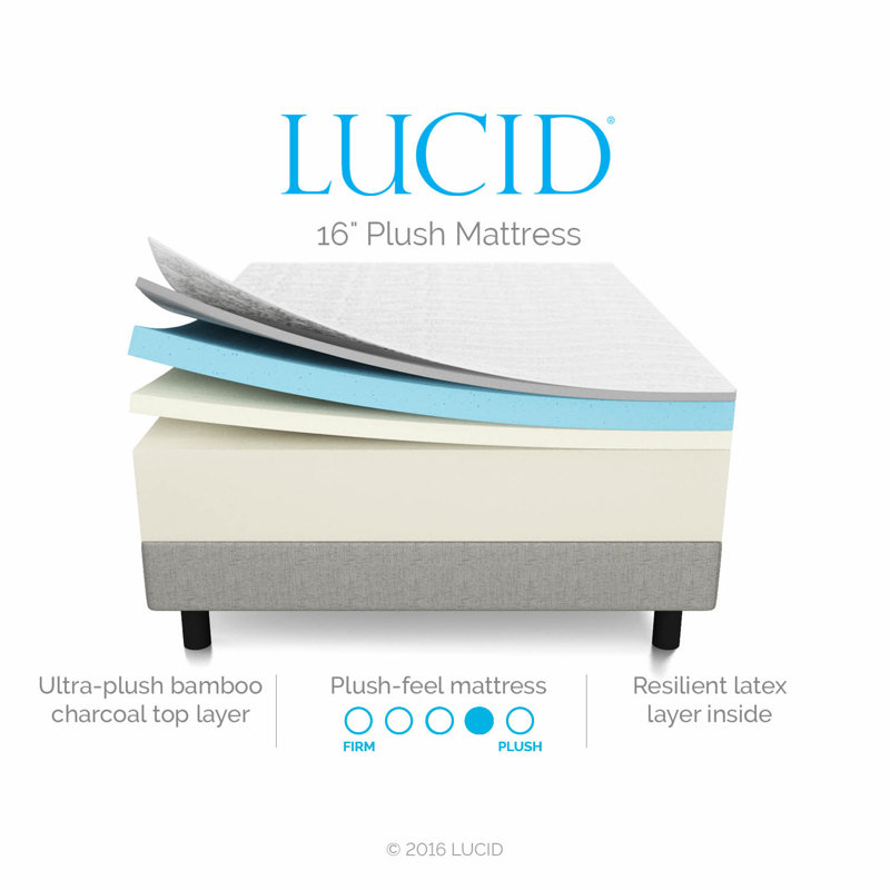 Lucid 16" Plush Gel Memory Foam Mattress & Reviews Wayfair
