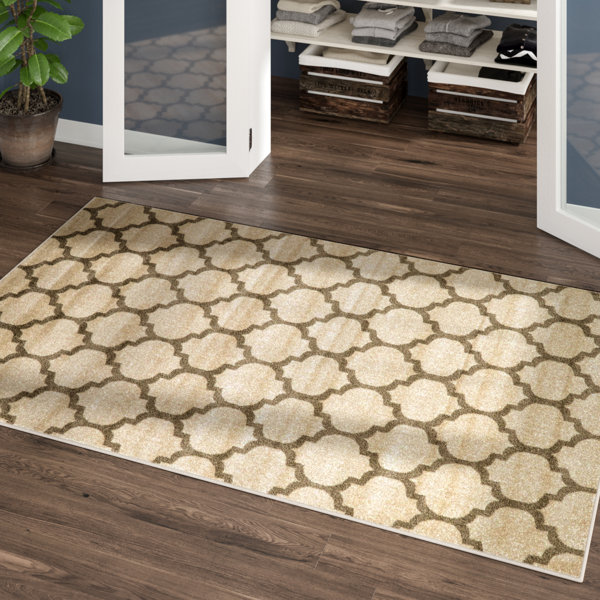 Moore Beige & Tan Area Rug by Charlton Home