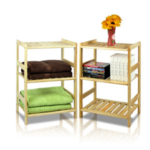 Pine 3 Tier Storage Shelf (Set of 2)