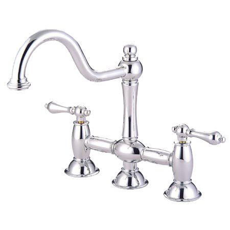 Elements Of Design Double Handle Widespread Kitchen Faucet With Metal Cross Handles Wayfair