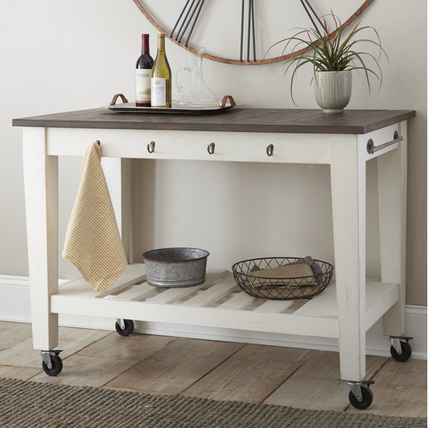 Duclos 2 Tone Kitchen Cart By Highland Dunes New