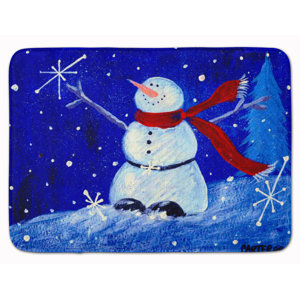 Snowman Happy Holidays Memory Foam Bath Rug