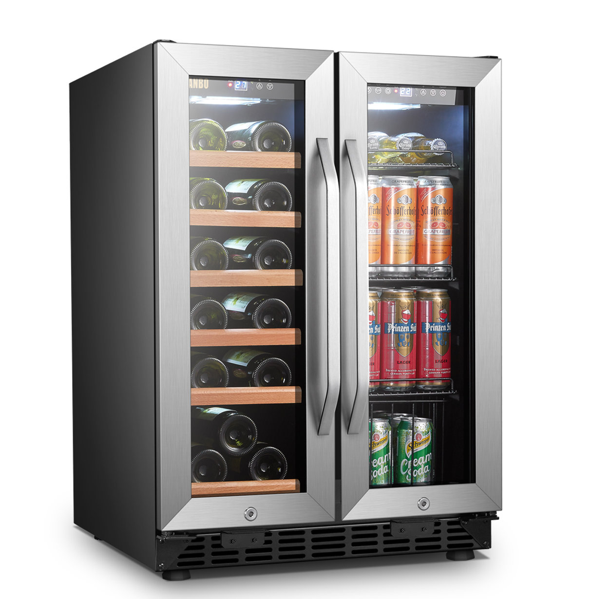 Lanbo 18 Bottle And 55 Can Dual Zone Freestanding Wine And Beverage Refrigerator Reviews Wayfair