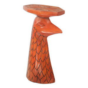 African Eagle Wood End Table by Novica