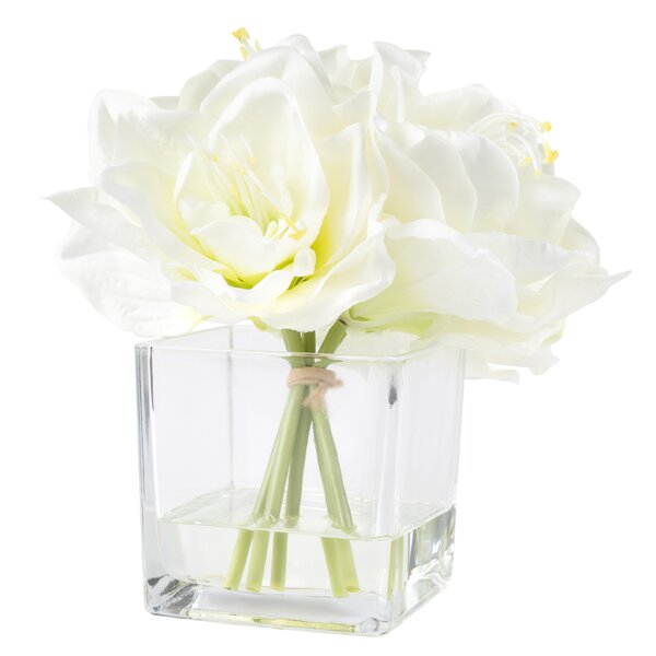 Lily Arrangement in Glass Vase by Lark Manor