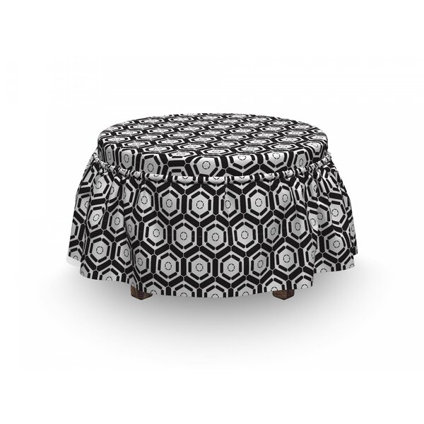 Futuristic Motif Ottoman Slipcover (Set Of 2) By East Urban Home