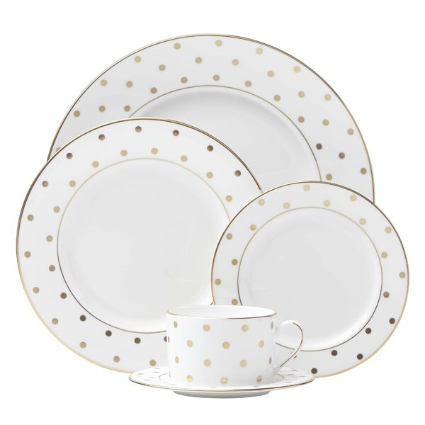 Larabee Road Gold Bone China 5 Piece Place Setting, Service for 1 by kate spade new york
