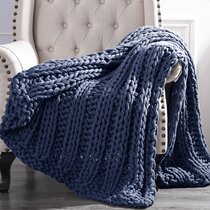 Blue Knitted Blankets Throws You Ll Love In 2021 Wayfair