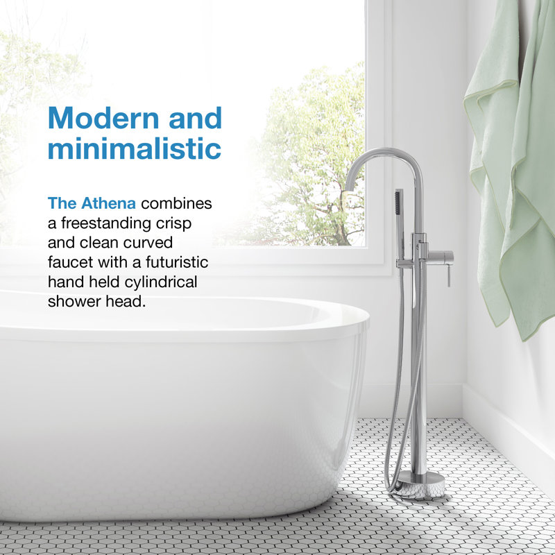 Ove Decors Athena Single Handle Floor Mounted Freestanding Tub