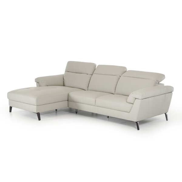 Alsatia Leather 106'' Left Hand Facing Sectional By Wade Logan