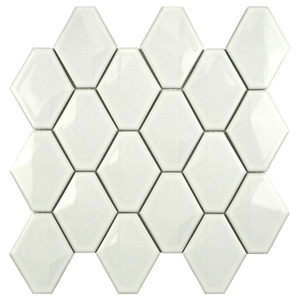 Fractal 3 x 4 Porcelain Mosaic Tile in White by EliteTile