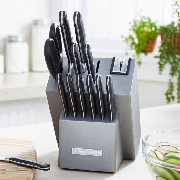 Kitchenaid Classic Forged 14 Piece Triple Rivet Cutlery Knife Block Set Reviews Wayfair