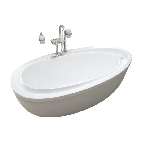 Capricia 71 x 38.75 Oval Freestanding Soaking Bathtub with Reversible Drain by Spa Escapes