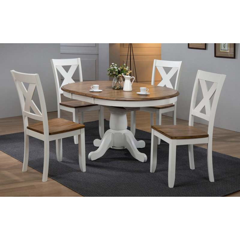 Charlton Home Harless Butterfly Leaf Rubberwood Solid Wood Dining Table Reviews Wayfair