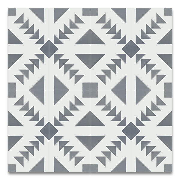 Tadla 8 X 8 Cement Patterned Tile in Gray/White by Moroccan Mosaic