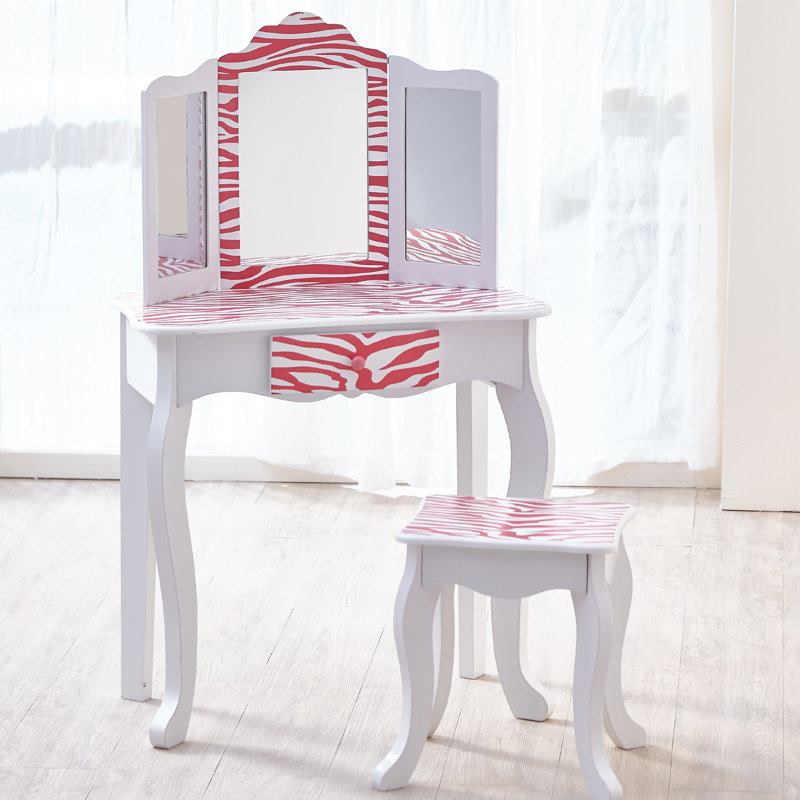 Teamson Kids Gisele Vanity Table And Stool Set With Mirror Reviews Gisele Vanity Table And Stool Set With Mirror