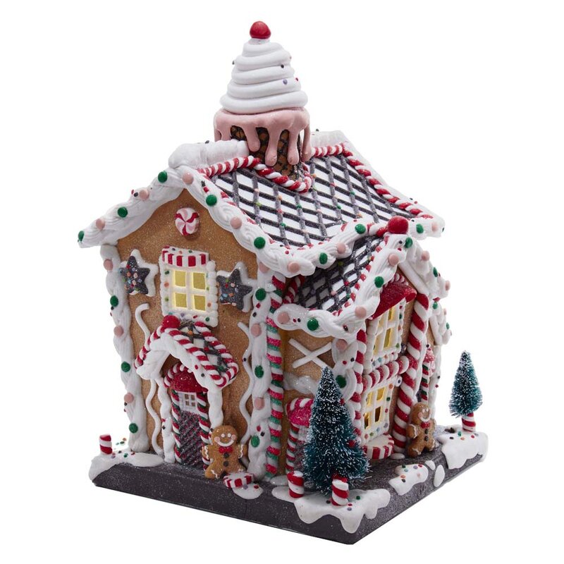 Kurt Adler 14-Inch Battery-Operated Light-Up Gingerbread House | Wayfair.ca