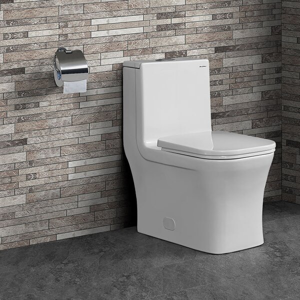 Concorde® Dual-Flush Square One-Piece Toilet (Seat Included) by Swiss Madison
