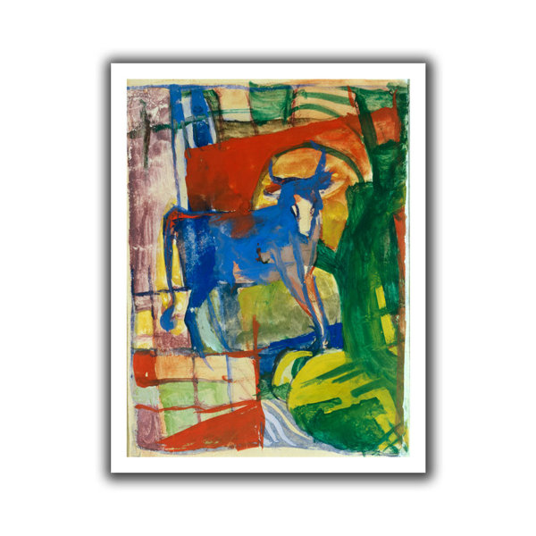 Artwall Blue Cow By Franz Marc Painting Print On Rolled Canvas