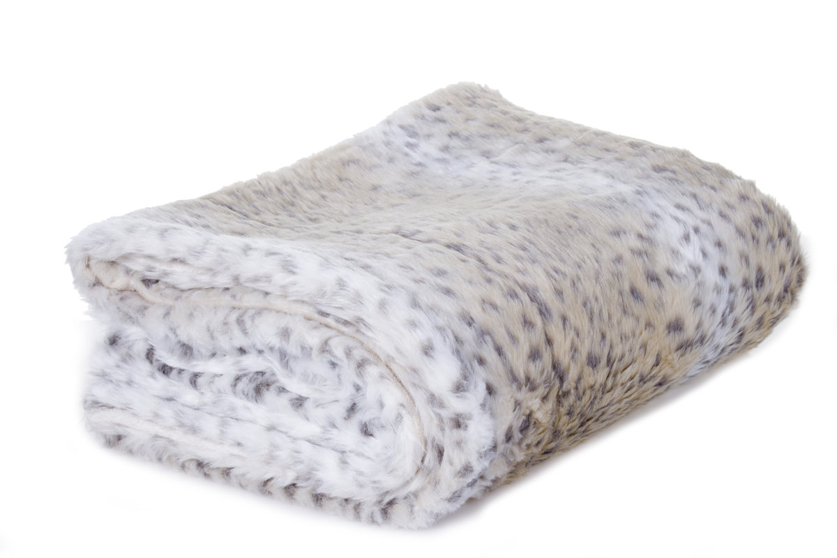 Aaryahi Leopard Faux Fur Throw Blanket