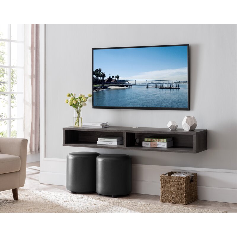 Wrought Studio Keiper Solid Wood Floating TV Stand for TVs ...