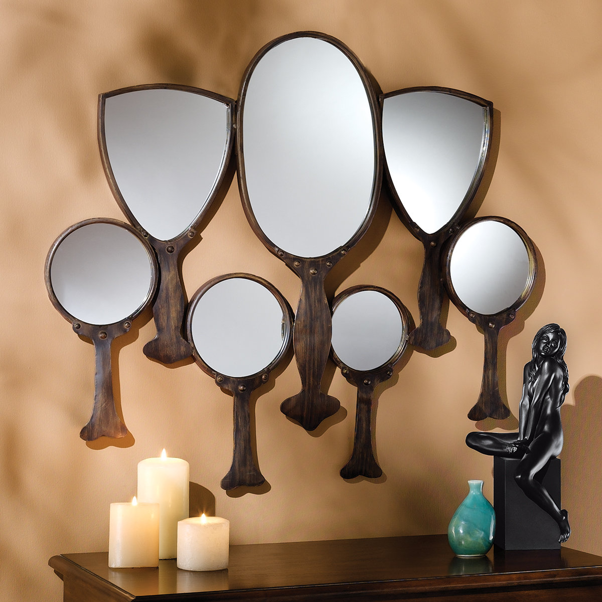 Design Toscano 30 5 H X 31 W Reflective Gaze Hand Mirror Wall