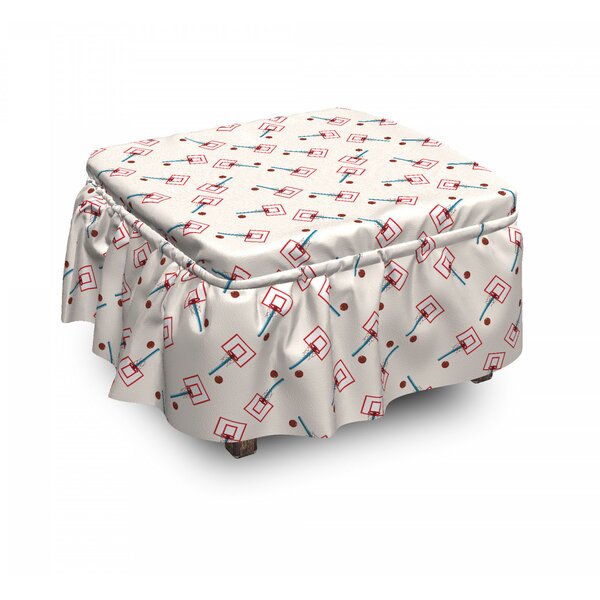 School Basketball Court Ottoman Slipcover (Set Of 2) By East Urban Home