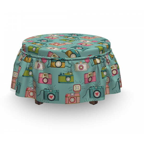 Hipster Photo Cameras Ottoman Slipcover (Set Of 2) By East Urban Home