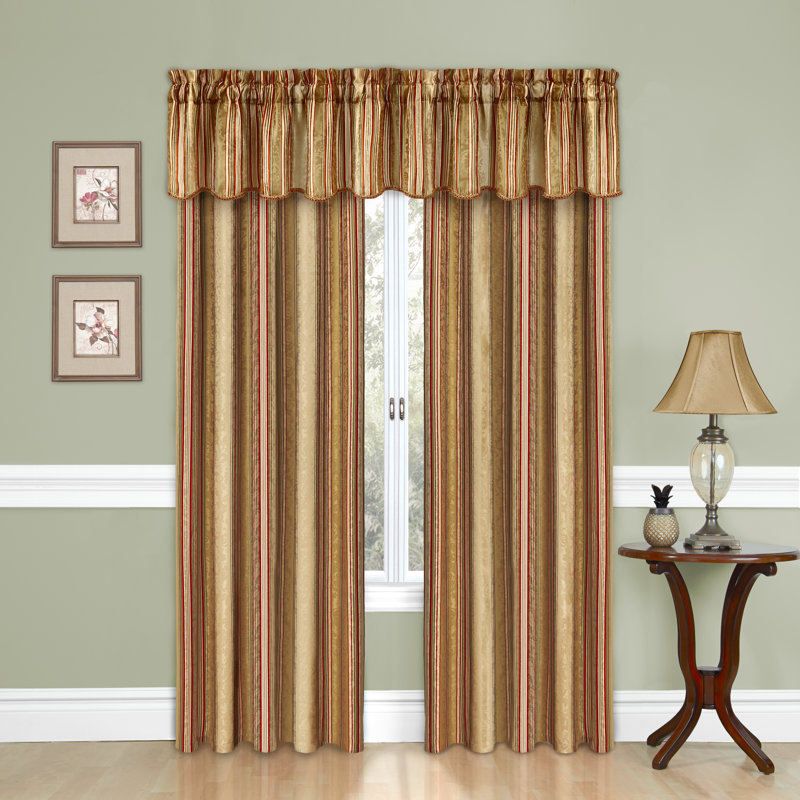 Traditions by Waverly Stripe Room Darkening Rod Pocket Single Curtain