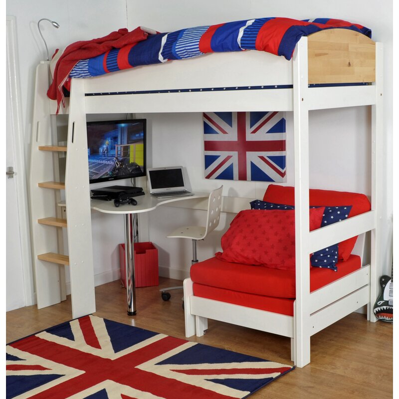 Zoomie Kids Jodi European Single L Shaped Bunk Bed With Desk