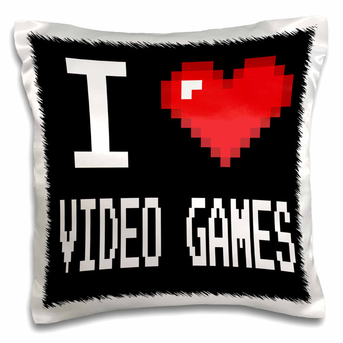 East Urban Home Geeky Old School Pixelated Pixels 8 Bit I Heart I