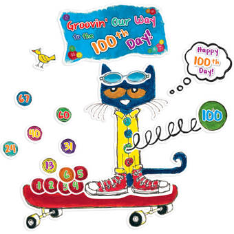 Edupress Pete The Cat 100 Groovy Days Of School Bulletin Board