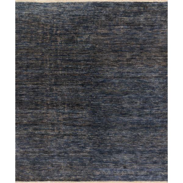 Moiseiev Hand-Knotted Blue Area Rug by Ebern Designs