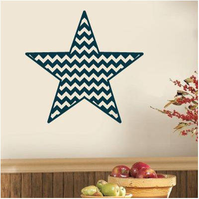 August Grove Alaniz Chevron Country Barn Star Vinyl Wall Decal