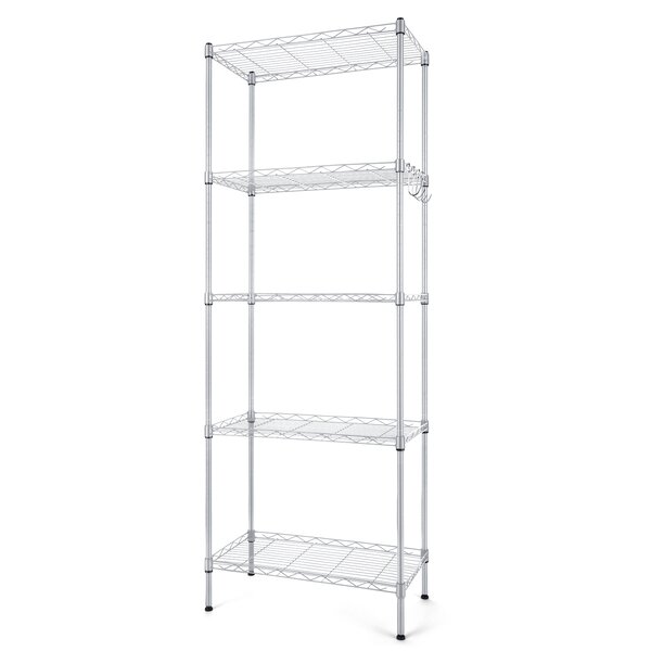 Books for Both Household and Restaurant Compact 6 Layers Carbon Steel Sturdy Storage Rack Silver Color for Shoes Storage 