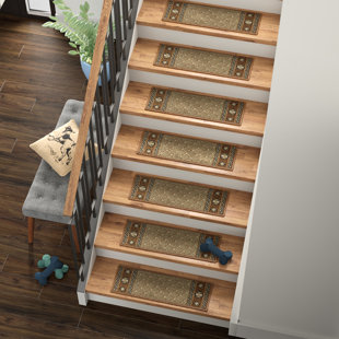 Stair Tread Rugs You Ll Love Wayfair Baynes Diamond Non Slip Rubber Backed Stair Tread Set Of 7