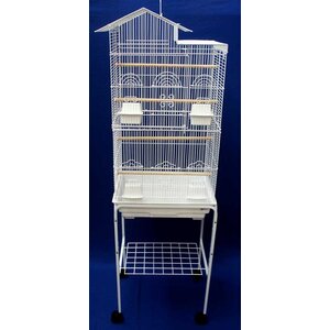 Ollis Villa Top Small Bird Cage with Stand and 4 Feeder Doors