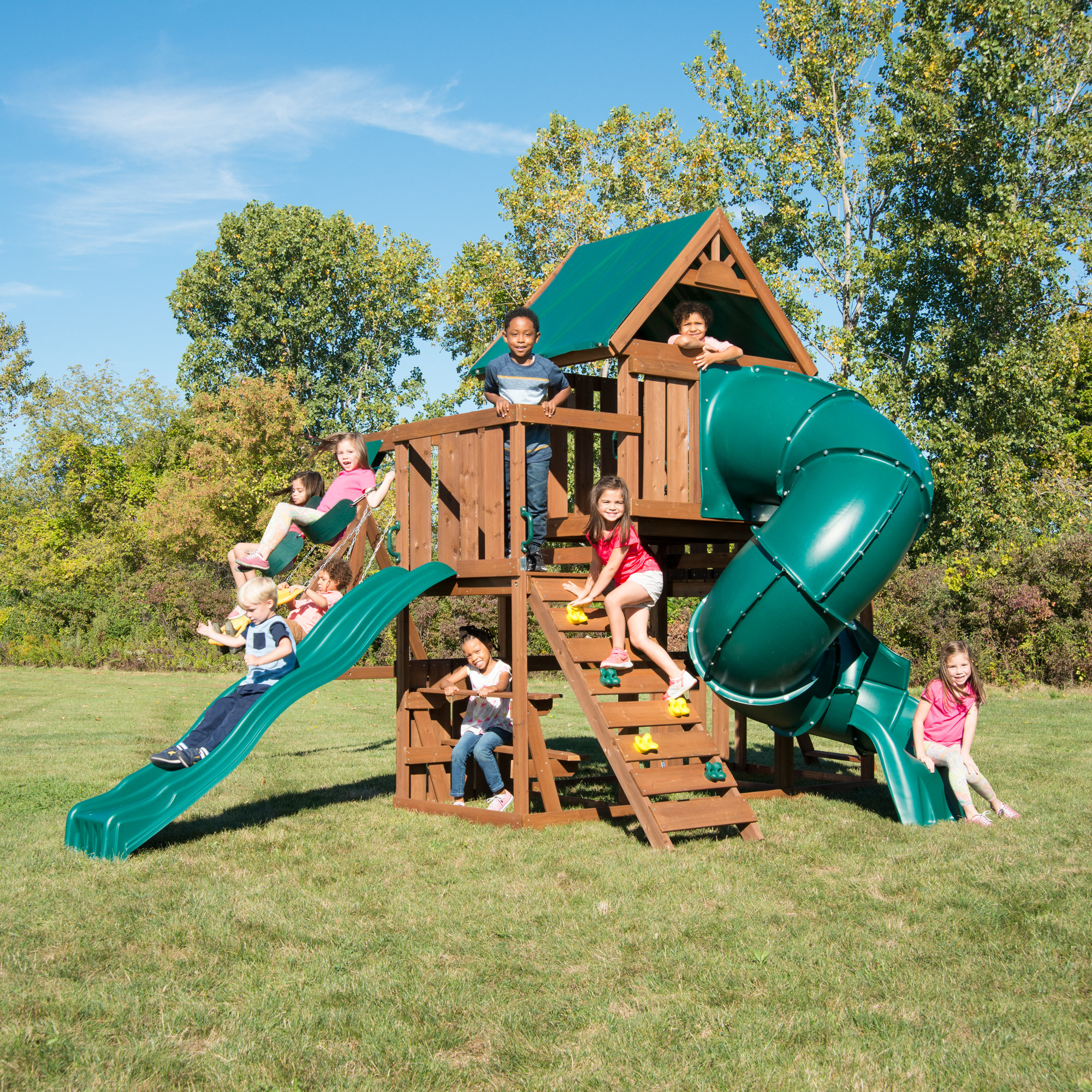 small swing and slide set