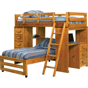 Bunk Beds Loft With Desks Wayfair Twin L Shaped Bunk Bed