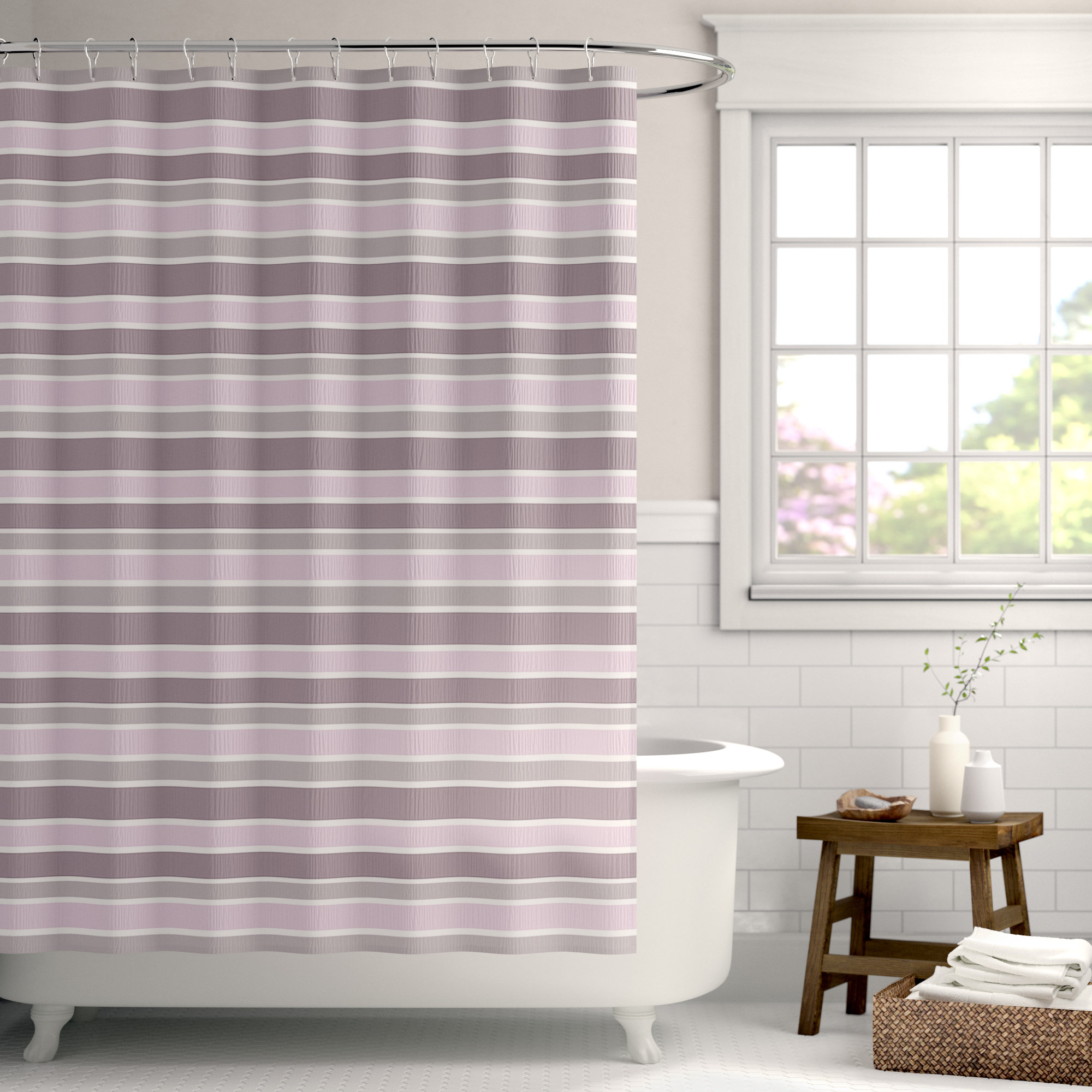 Grovelane Teen Sienna Ombre Striped Single Shower Curtain
