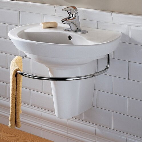 Ravenna Vitreous China 24 Semi-Pedestal Bathroom Sink with Overflow by American Standard