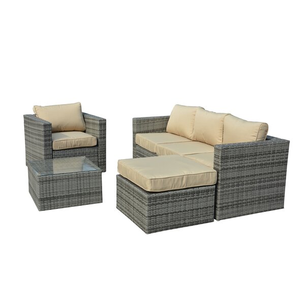 Rister 4 Piece Sectional Set with Cushions by Mercury Row